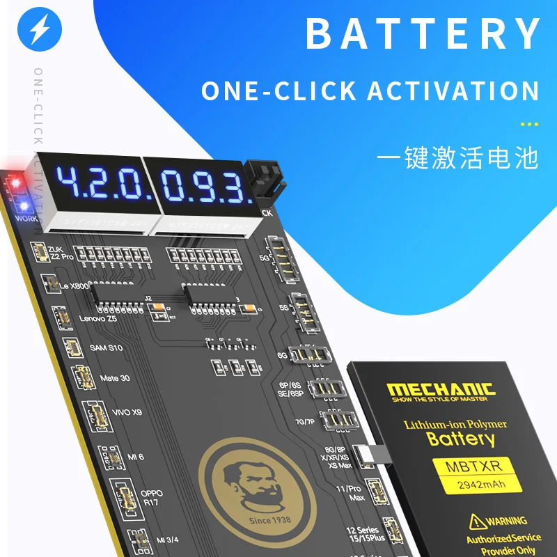 MECHANIC BA27 Battery Activation Detection Board Battery Fast Charge For Xiaomi iPhone 5-15 Pro Max Android One-click Activation