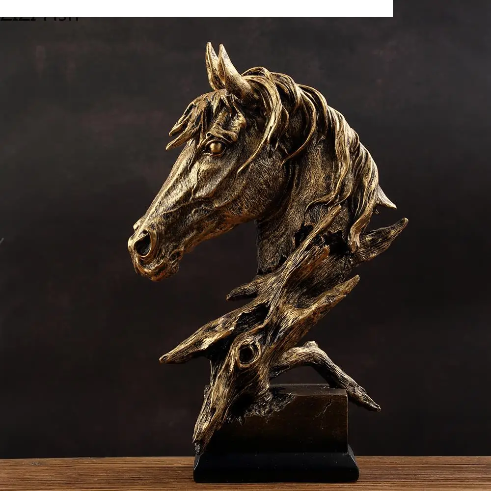 

Resin Animal Crafts Simulation Animal Sculpture Tiger Lion Golden Head Distressed Home Decoration Statue Handicraft Furnishings