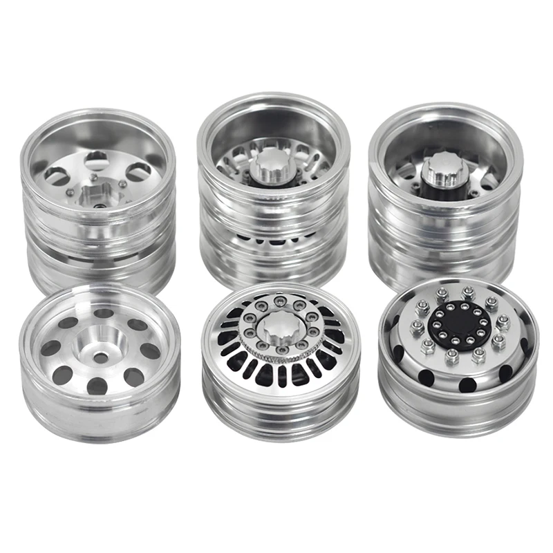 

2pcs Metal Aluminum Alloy Wheel Hub for 1/14 Tamiya RC Truck Trailer Tipper Scania 770S MAN Benz Actros 3363 Volvo Car Diy Parts