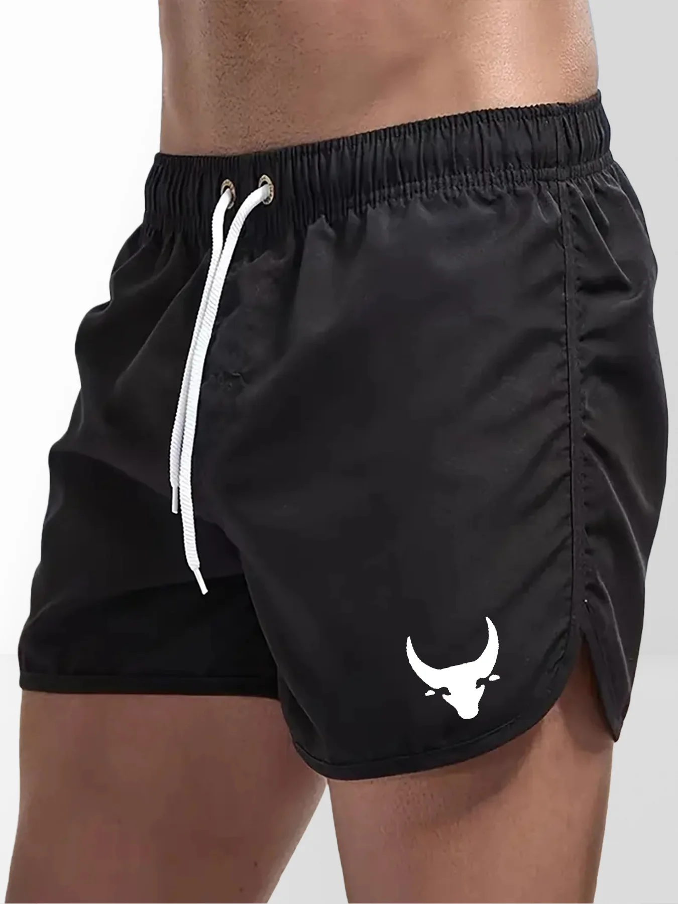 

Summer fitness pants for men, comfortable and breathable, solid color running, casual sports training shorts