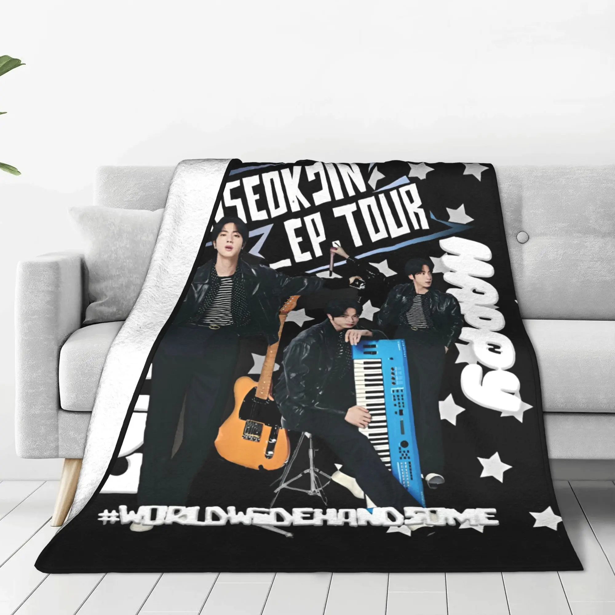 JinS Runseokjin EP Tour 2025 بطانية kpop للحفلات الموسيقية فائقة النعومة دافئة رمي البطانيات للأريكة 50x60 بوصة متعددة الحجم الفراش يلقي #2