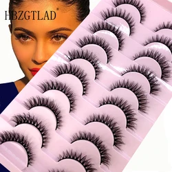 10Pairs 3d Mink Dramatic Volume Lashes Bulk Faux Thick Long Wispy Natural Mink Lashes Pack Short Wholesales Natural False lashes