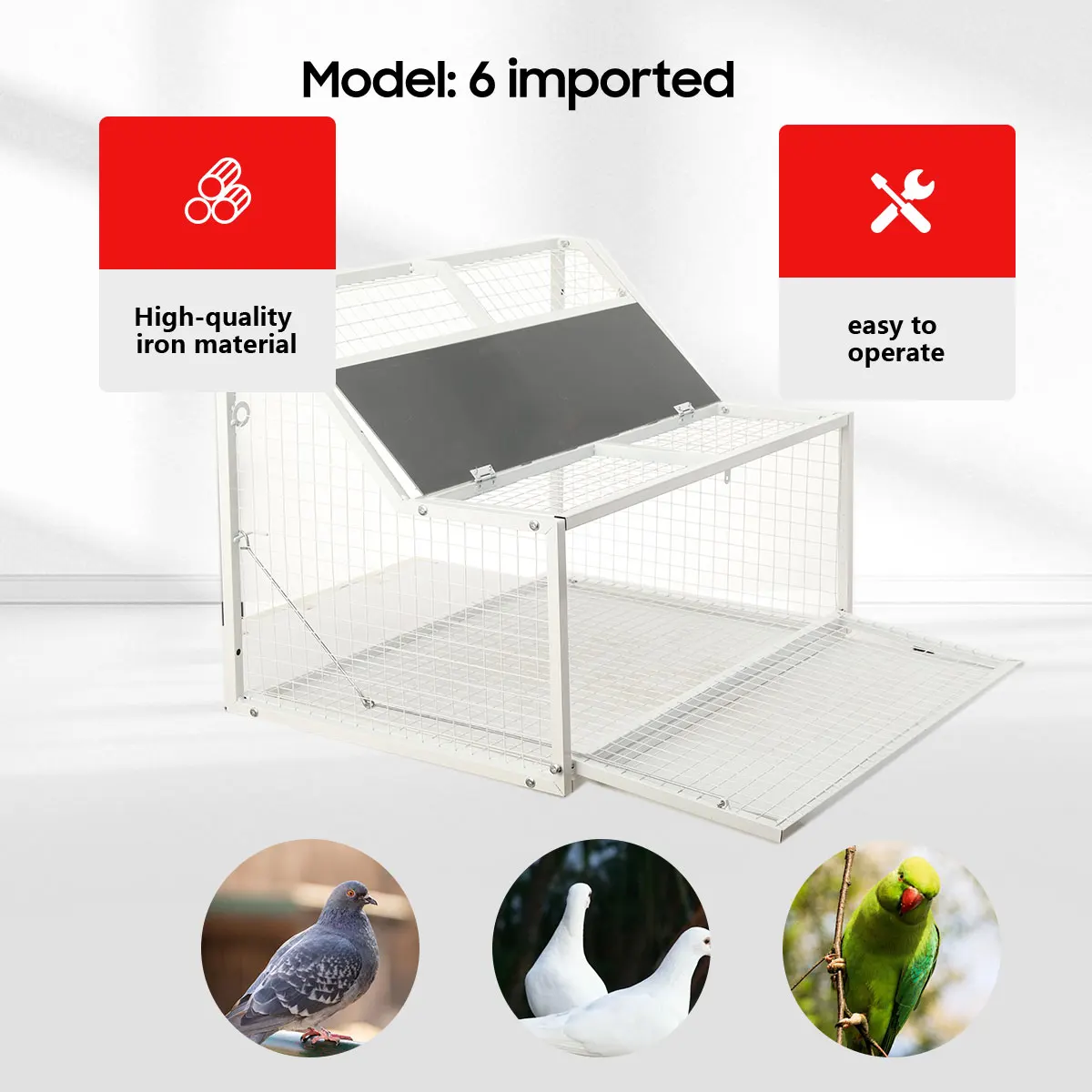 Metall-Taubeneingangskäfige 60/70 cm Sprungkäfig Taubenzubehör Nur Käfige und kein Ausgang Automatisches Taubensammelwerkzeug – Detail 28
