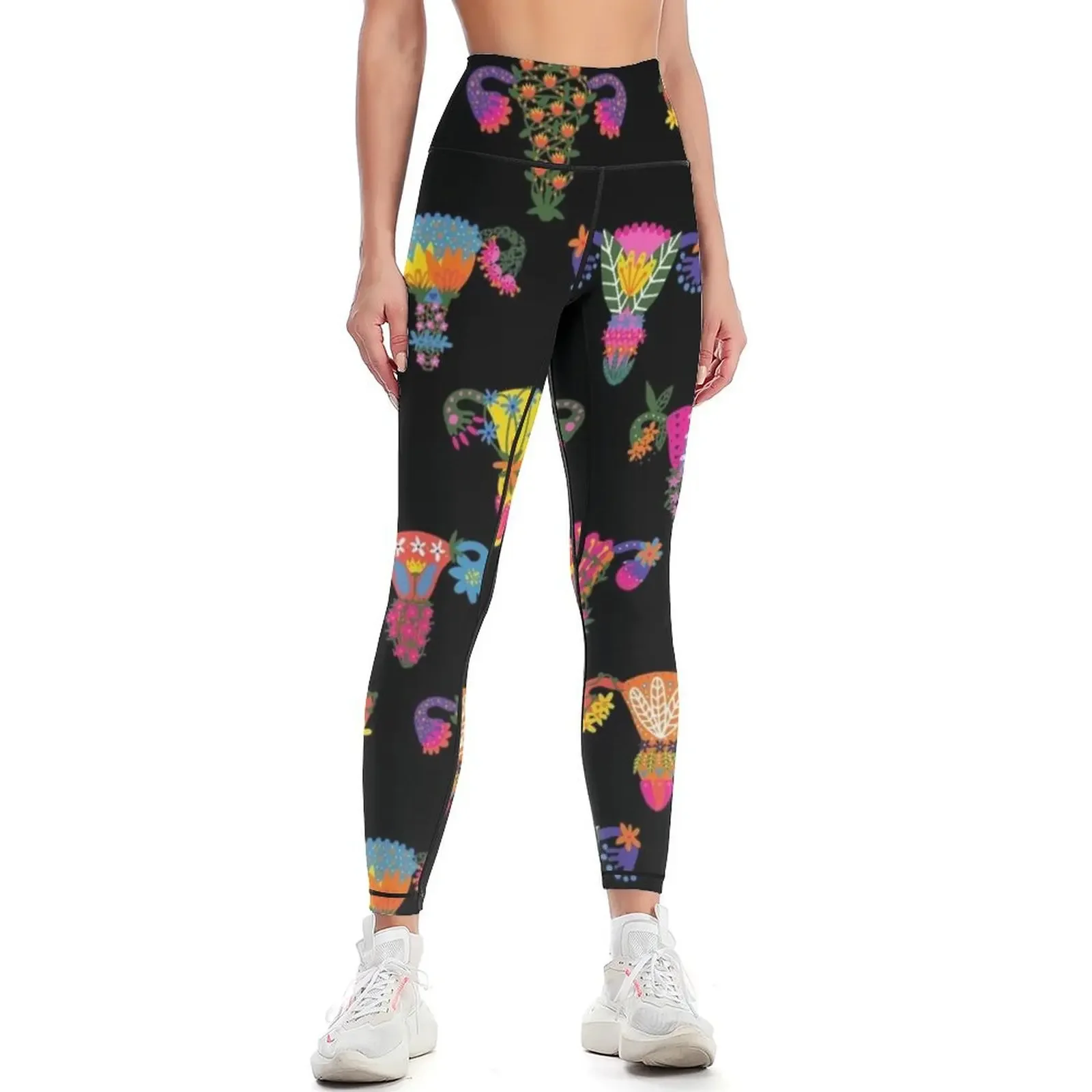 

Uterus and ovaries Pattern Galore Leggings push up tights for Women's gym Fitness woman Women's sports pants Womens Leggings