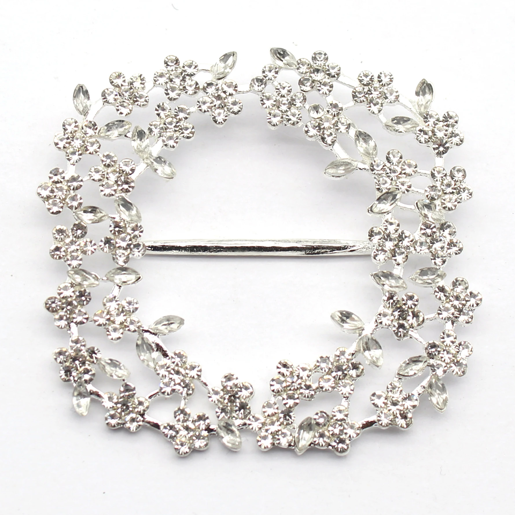 New 1Pcs/Lot 49mm Alloy Hollow Rhinestone Buttons DIY Sewing Ribbon Decorative Costume Jewelry Accessories