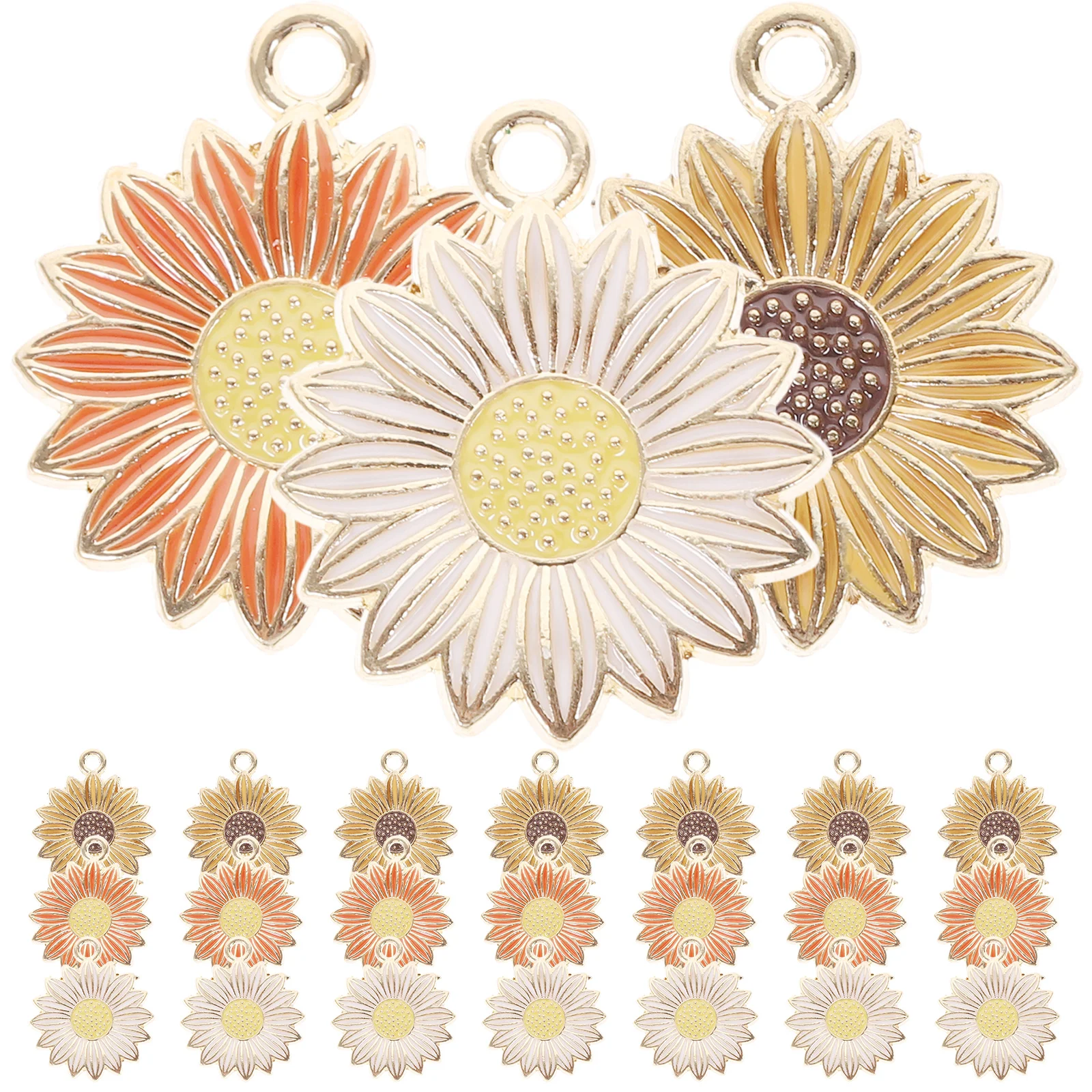 

30pcs Sunflower Hair Accessories Alloy Vintage Jewelry Making DIY Charm Crafts for Necklace Earring Keychain Bracelet