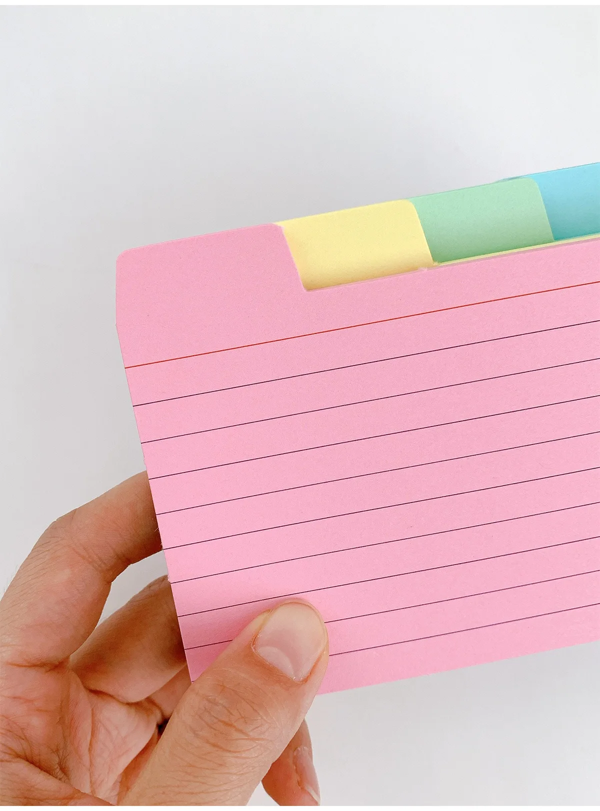 50 Stück Index-Etikettenpapier mit Laschen – 5 Farben, 7,6 x 12,5 cm (2,99 x 4,92 Zoll), 220 g/m2 dick, doppelseitig beschreibbar für einfaches Sortieren – Detail 11