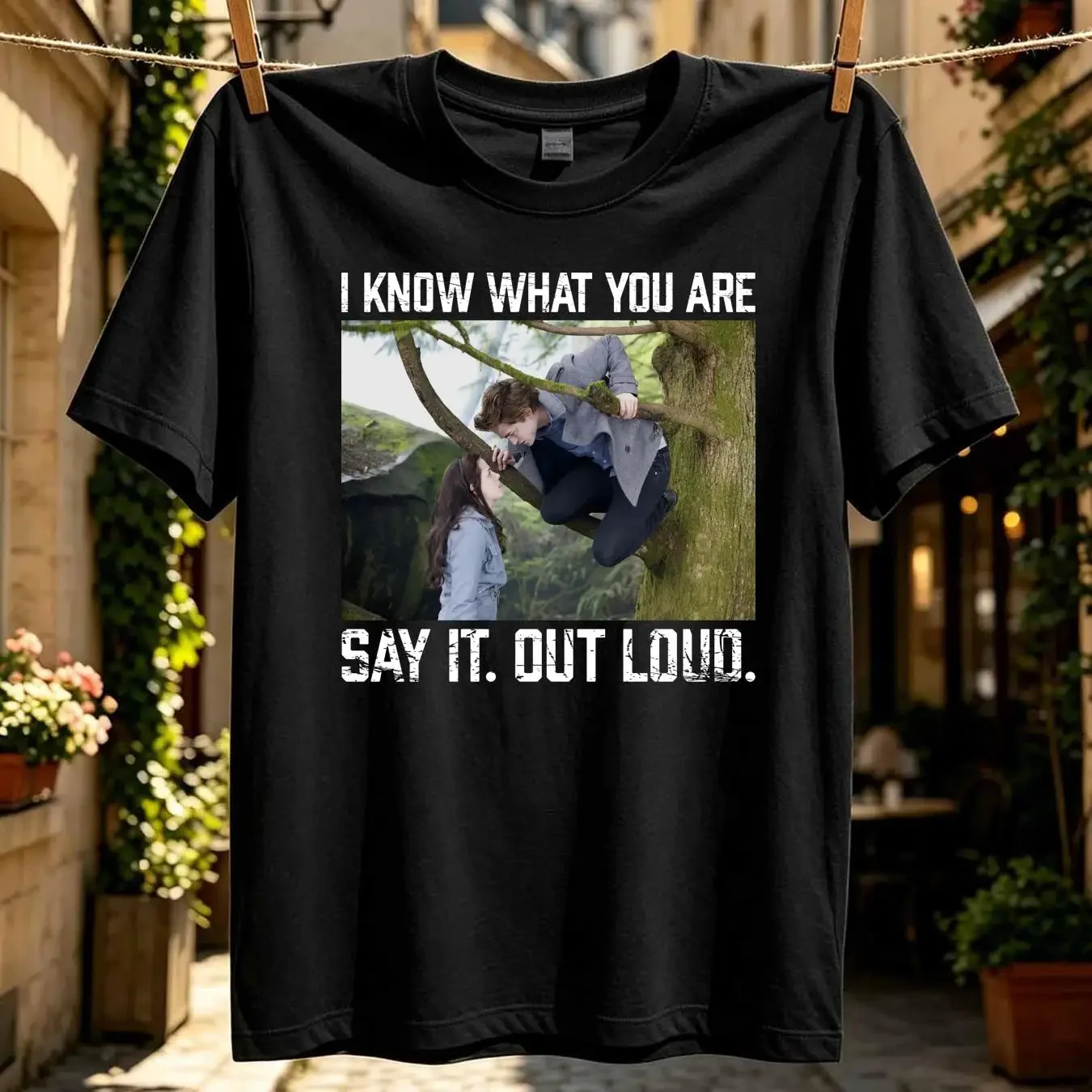 washed T Shirt twilight say it out loud vintage Washed graphic Stylish streetwear Top For Everyday Wear Stretched Versatile