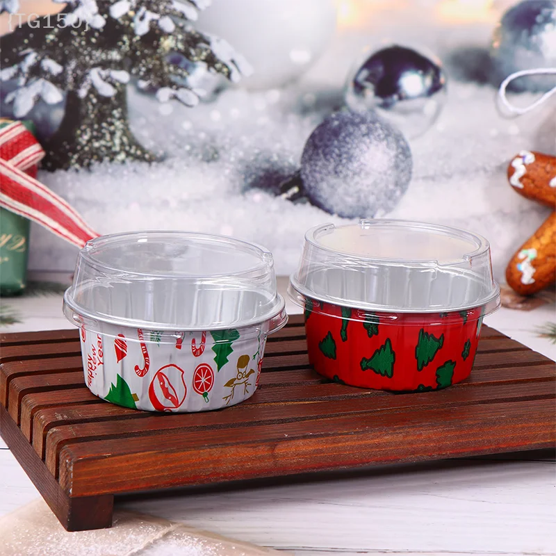 مجموعة أكواب خبز متعددة الاستخدامات، 10 قطع من أكواب رقائق الألومنيوم القابلة لإعادة الاستخدام مع أغطية للمقلاة الهوائية، وتخزين مريح ومعالجات صغيرة #2