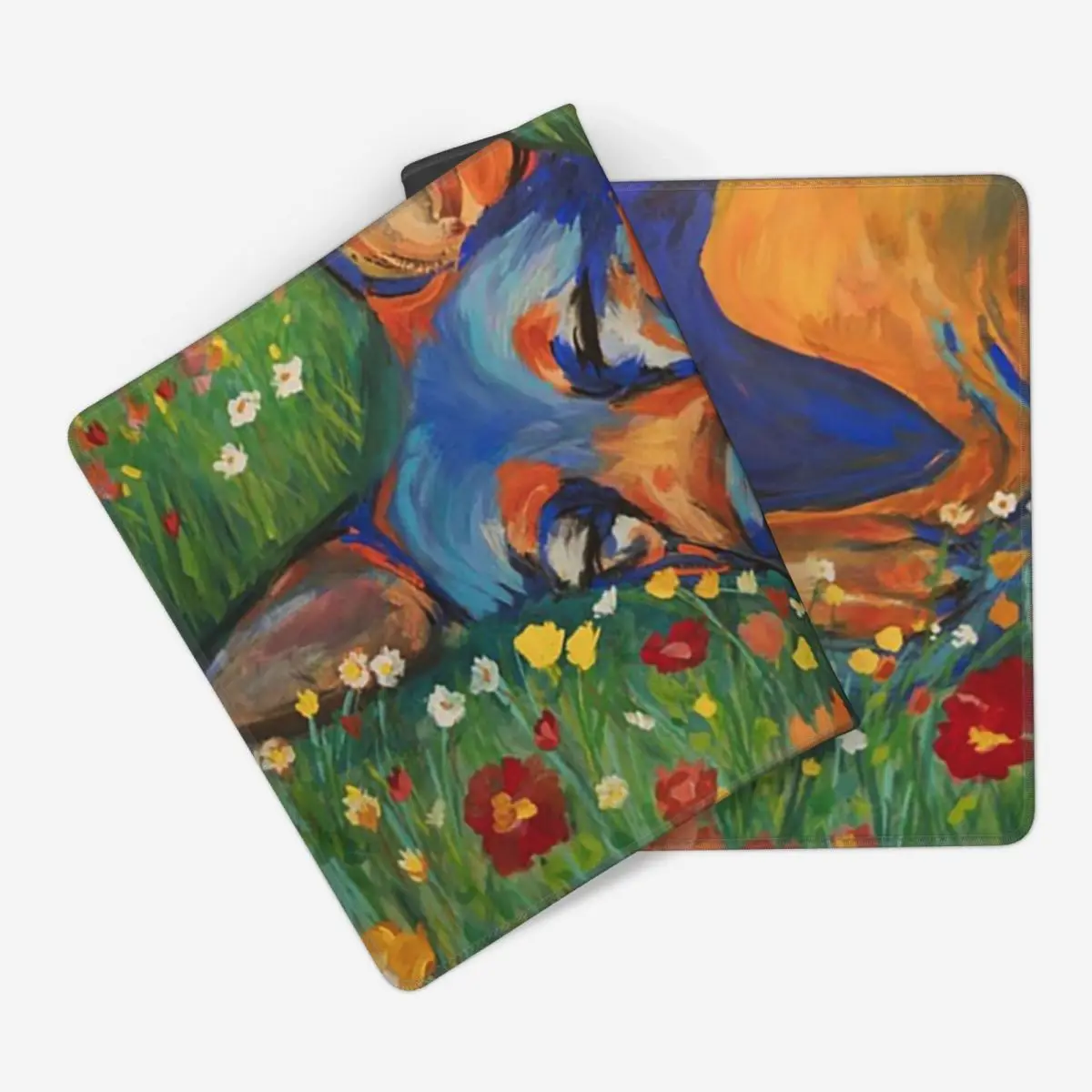 Large Mouse Pad Sleeping Puppy Dog Amidst The Flowers PC Laptop Mats Keyboard Carpet Computer Gaming Office Accessories Desk Mat