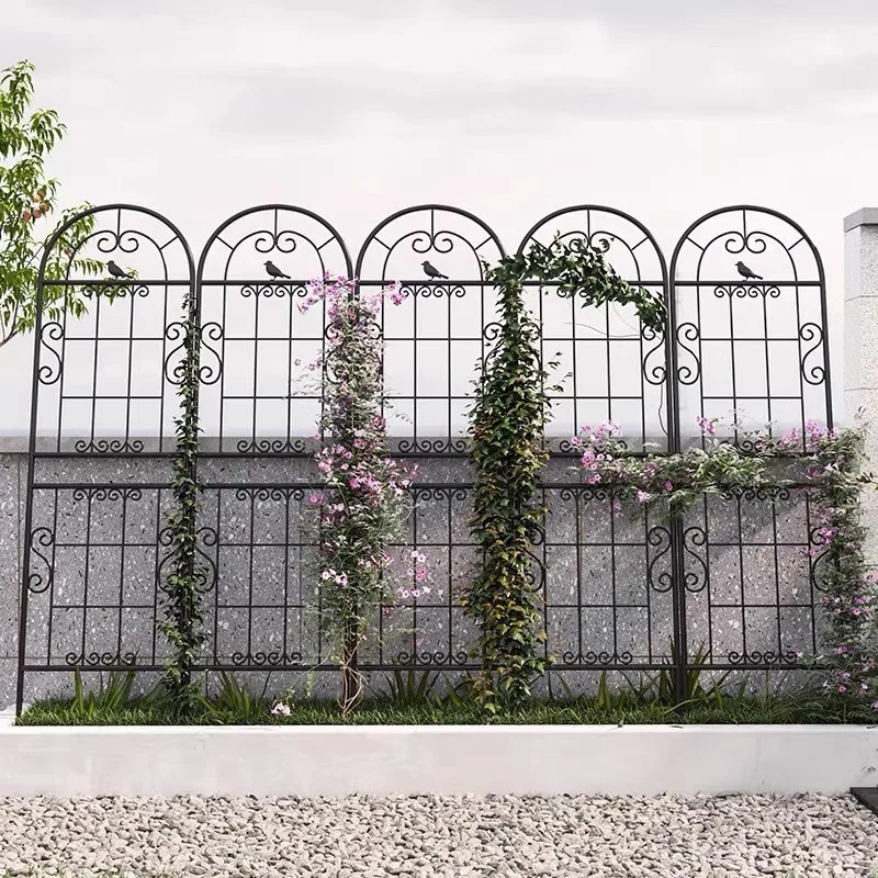

Cross-border outdoor flower stand wrought iron vine climbing frame Floor-to-ceiling planting frame Garden courtyard fence