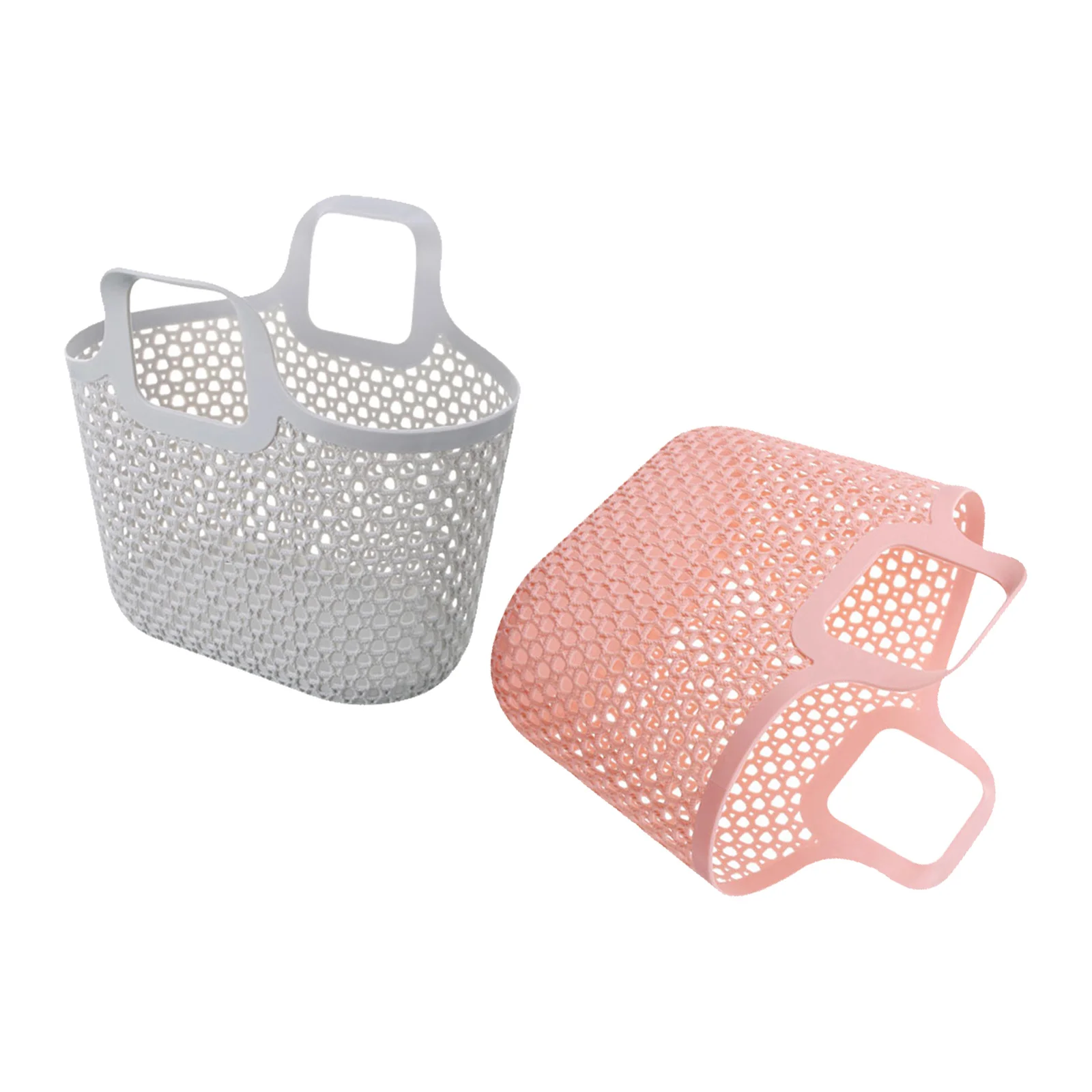 

2Pcs Hollow Bathroom Basket Handheld Storage Container Household Organizer Portable Shower Toiletries Storage Tool