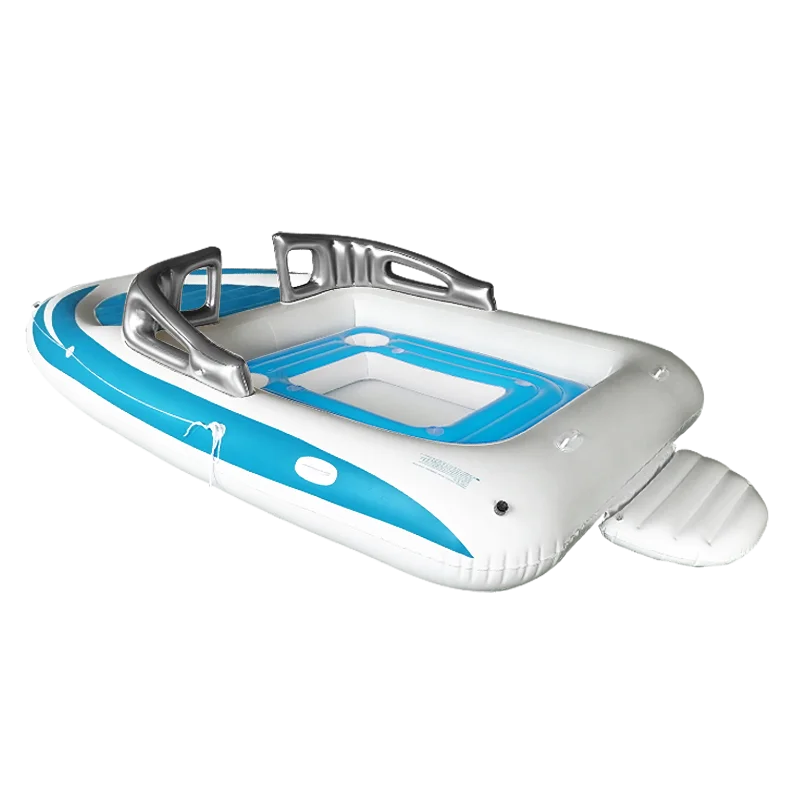 

6-Person Inflatable Bay Breeze Boat Island Party Island Inflatable Luxury Mega Yacht Pool Float Water Play Park