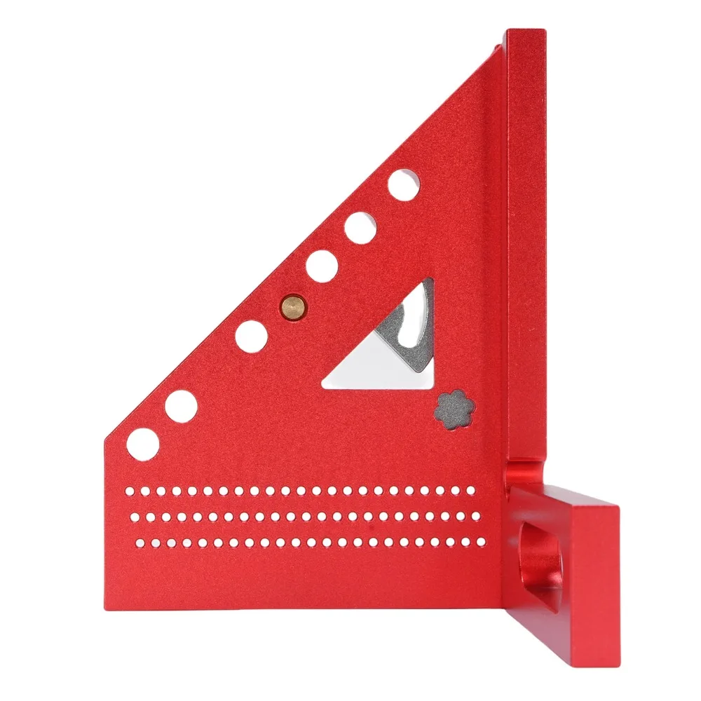 Precision Aluminum Alloy Multi Angle Ruler Red and Gray Precision Hole Scribing Carpenter Square Measuring Ruler Woodworking