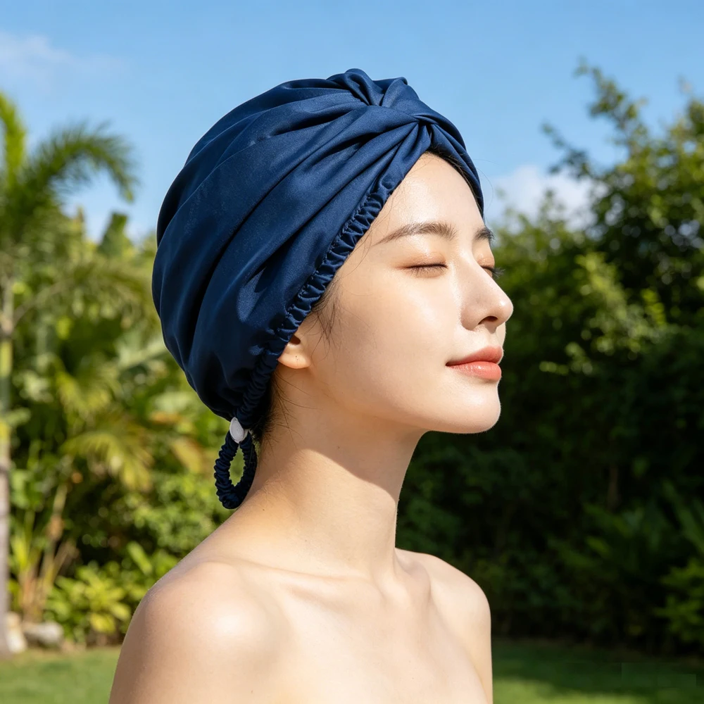 

Women Satin Cross Twist Turban Bonnet Soft Silk Night Sleep Hat Elastic Headscarf Chemo Cap Hair Loss Headwear Daily Head Wrap