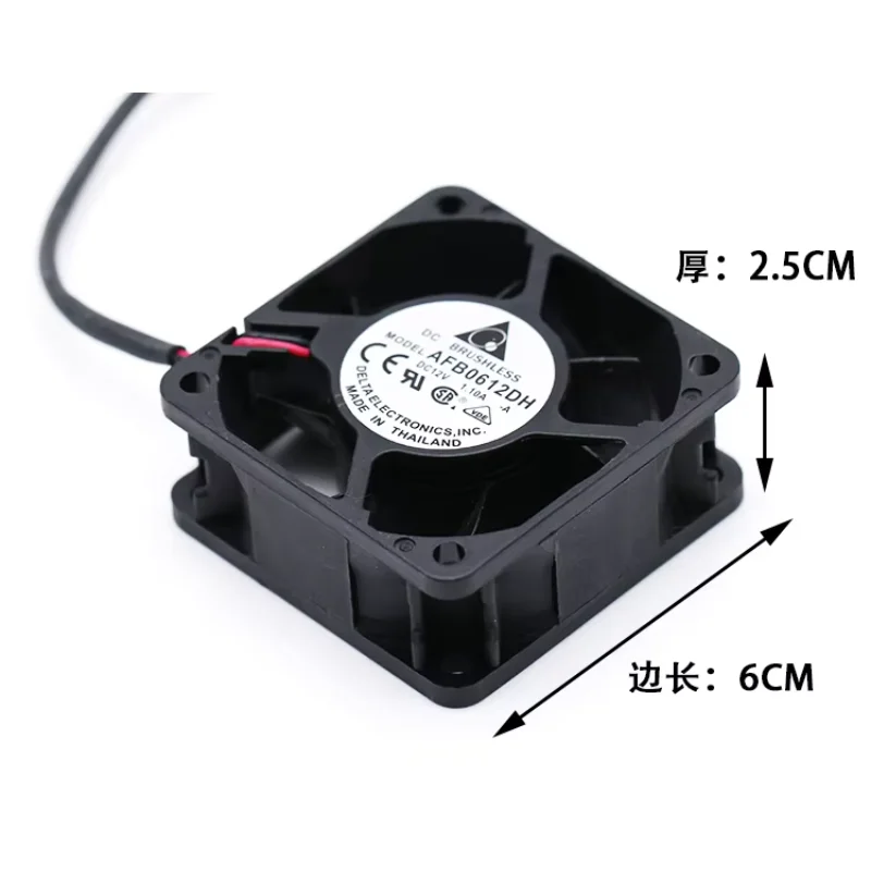 

Delta Electronics AFB0612DH A DC 12V 1.10A 60x60x25mm 2-Wire Server Cooling Fan