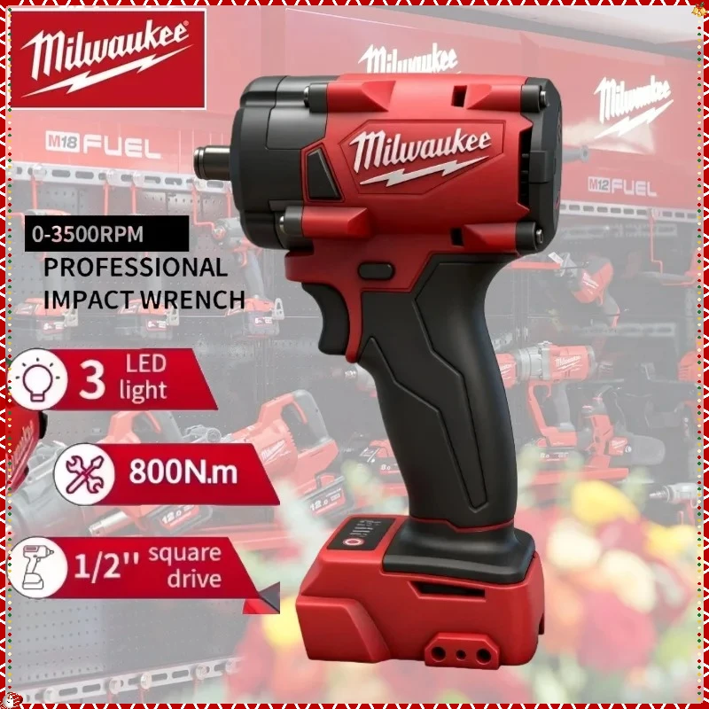 

Milwaukee 800NM Car Truck Repair Screwdriver Tools Brushless Impact Drill Cordless Impact DriverFor Milwaukee Battery