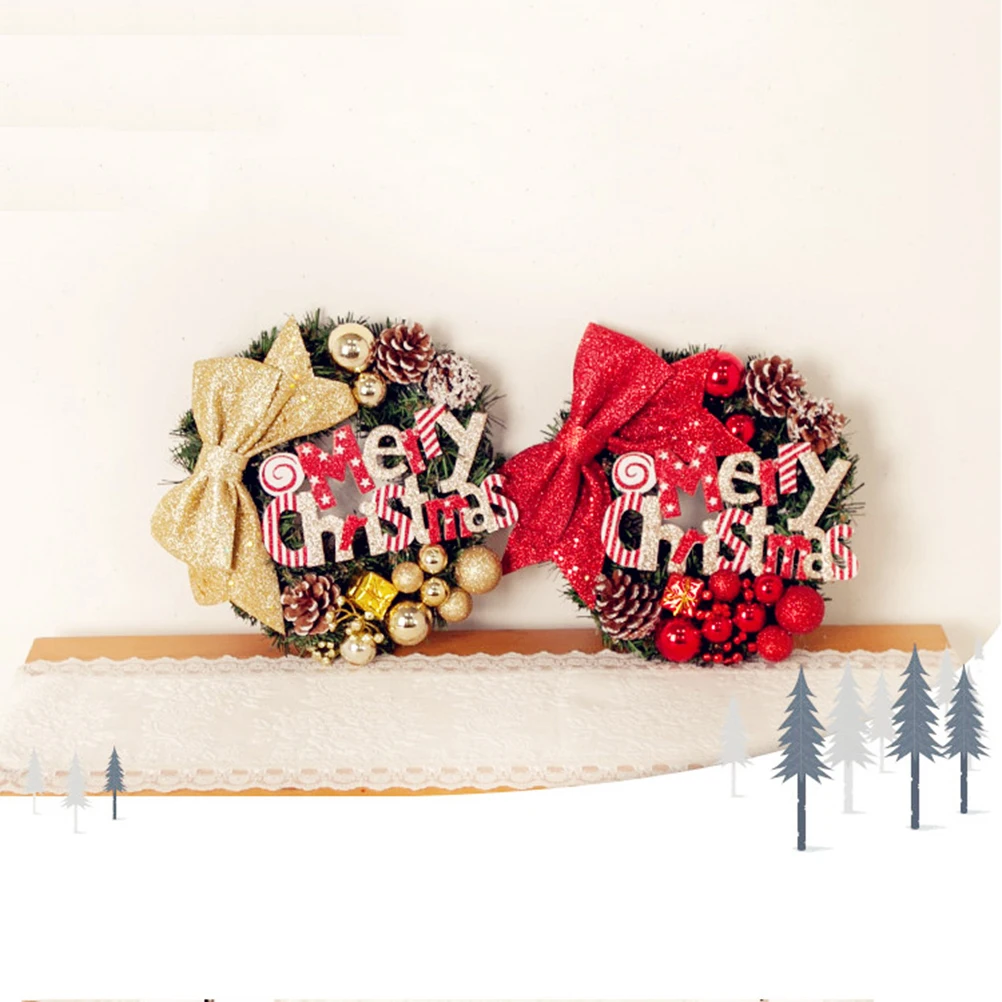 

Front Door Christmas Decor Wreath Decorative Party Wreaths Decorate Garland Red