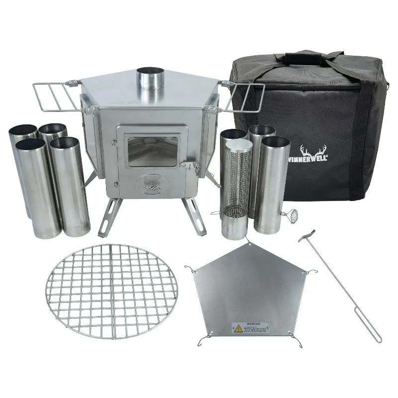 Pentagon Stove Compact Portable Wood Burning Stove For Home And Outdoor Cooking Hiking Camping Survival Efficient Heating Stove