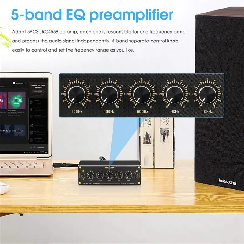 

(A23G) EQ5 2.0-канальный 5-полосный аналоговый эквалайзер-предусилитель для домашнего/автомобильного аудио, стерео предусилитель
