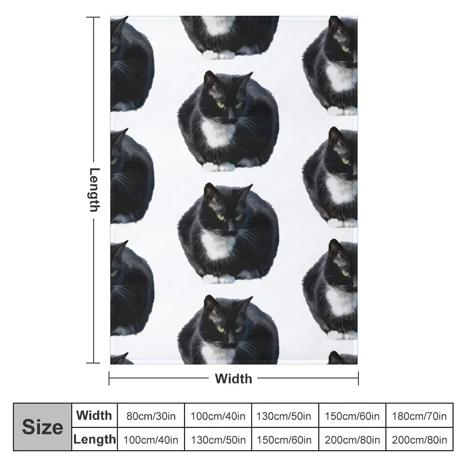 Tuxedo Cat Throw Blanket Sofas Vintage Soft Plaid Blankets