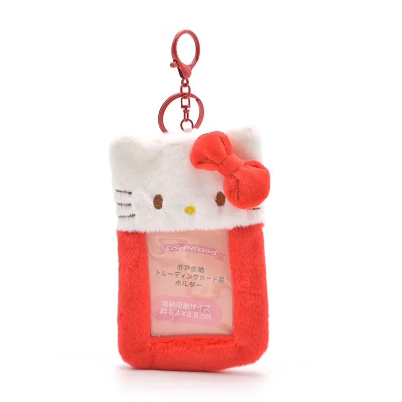 Sanrio Little Twin Stars Student Plush Card Case Keychain Bus Card Holder Kawaii Photo Card Display Sleeves Bag Pendant Gifts