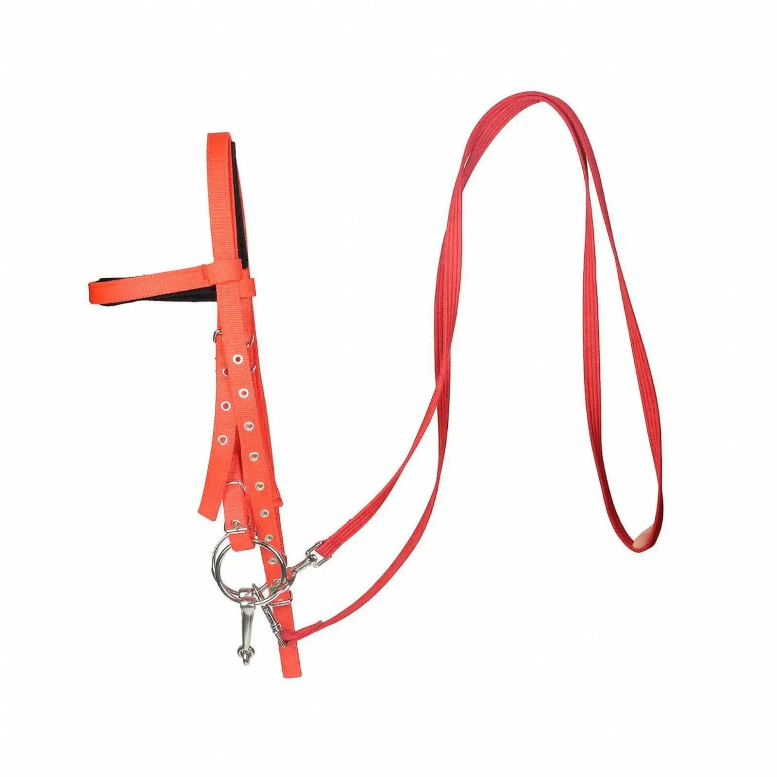 Horse Bridle Headstall with Metal Bit Reins for Equestrian Riding Stable Gear