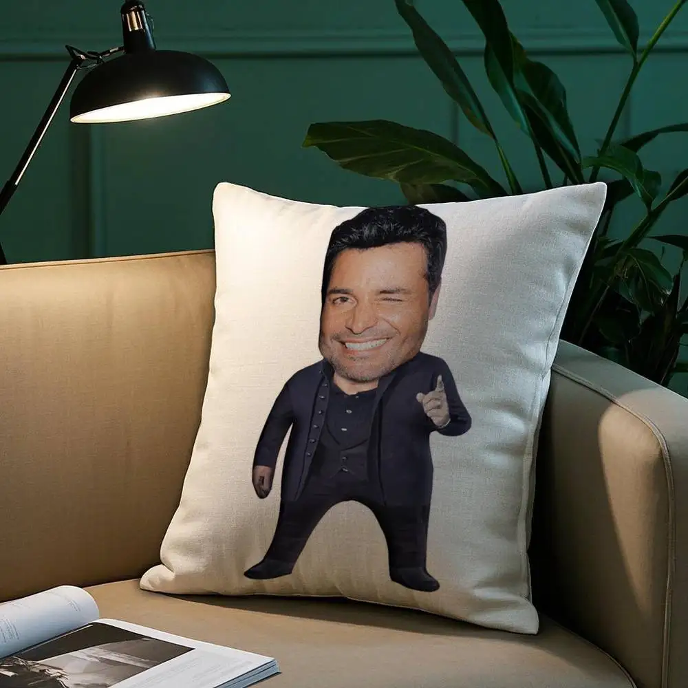 C-Chayanne Chiquito مضحك كيس وسادة نسيج قطيفة لينة المخدة مزدوجة الوجهين طباعة غطاء وسادة أريكة رمي #3