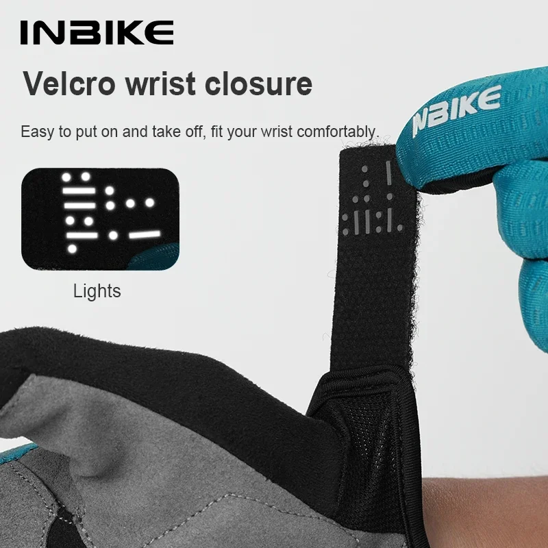 INBIKE 2023 MTB Cycling Gloves Gel Breathable Road Bike Riding Glove Touchsrceen Bicycle Gloves TPR Palm Pad Bike Accesssories