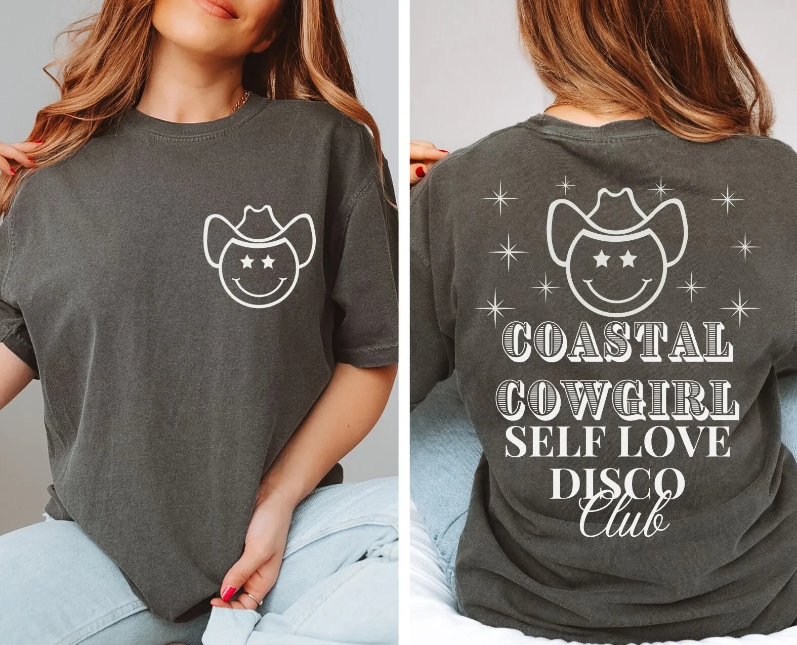 

Футболка Coastal Cowgirl Self Love Disco Club в стиле ретро, модные винтажные комфортные цвета в стиле вестерн