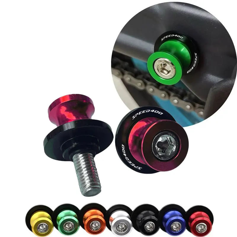 For Triumph Speed 400 Scrambler 400X 400 X 2023-2025 CNC Aluminium Motorcycle Swingarm Spool Sliders Rear Lift Stand Screws 8MM