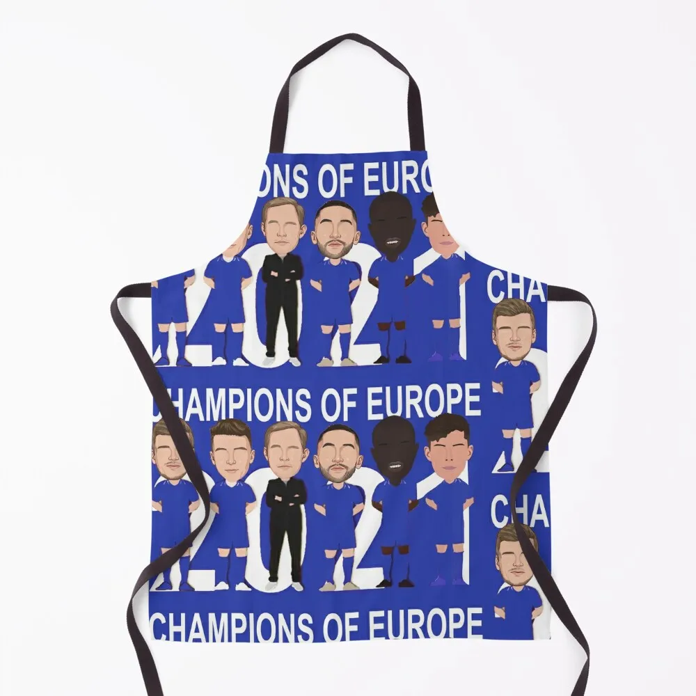 

Chelsea Champions of Europe 2021 Apron Kitchen New 2022 Year Cute Kitchen Accessories Apron