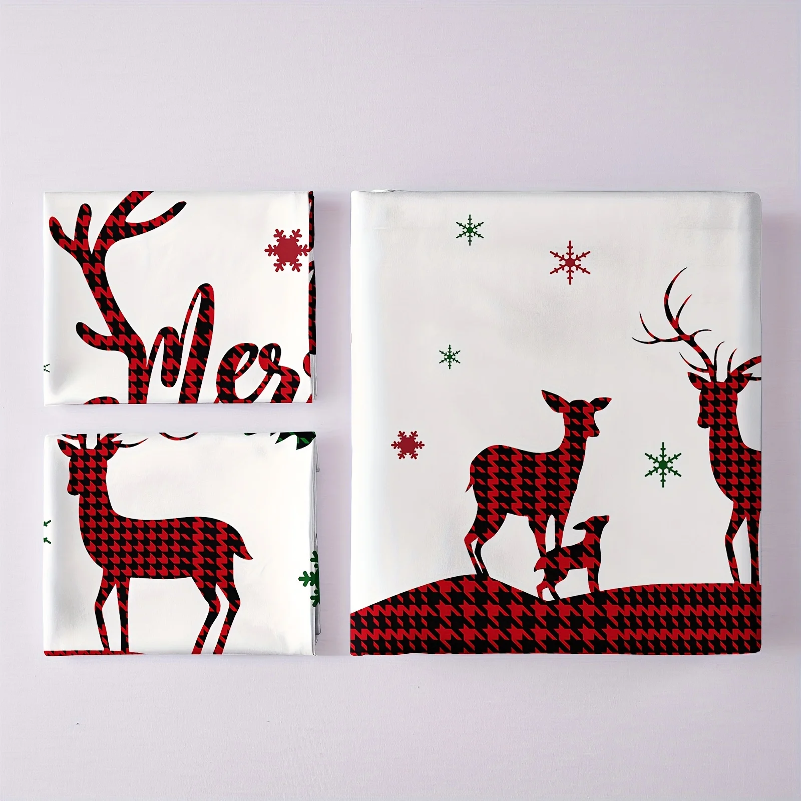 Cozy Christmas Reindeer Duvet Cover Set Soft Breathable Polyester For All Seasons Includes Duvet Cover Pillowcases Comforter