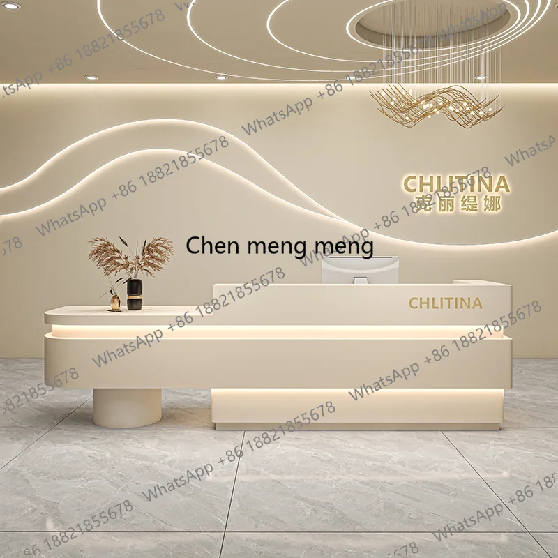 

New Shop Reception Counter Desk Office Beauty Salon Beautician Industrial Table Modern Restaurant Aesthetic Business Furniture