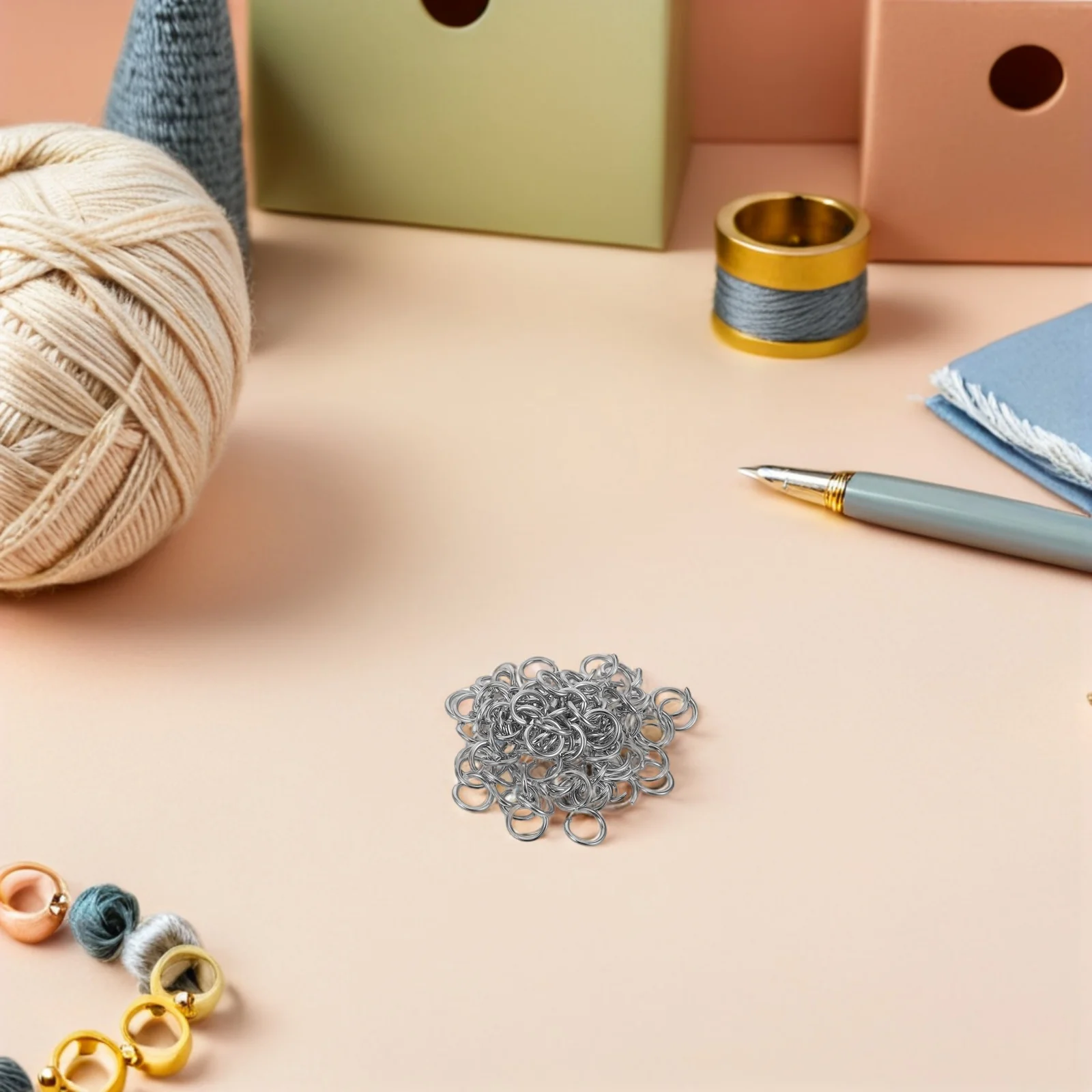 300Pcs Tiny Metal Jump Rings 8mm 9mm 10mm Stainless Steel Open Jewelry Connectors for Necklace Bracelet Earring Making Silver