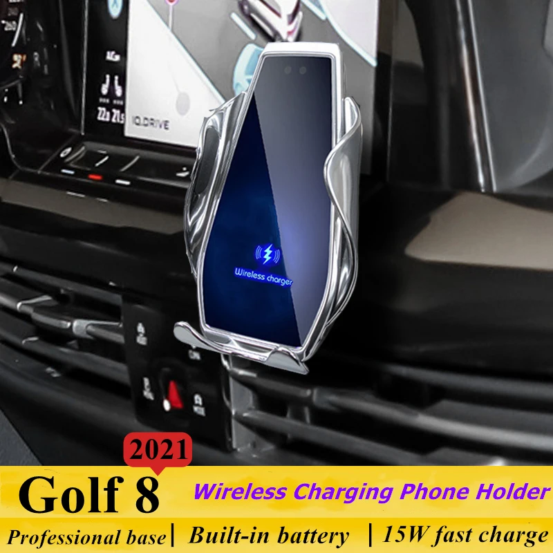 

Dedicated for VW Volkswagen Golf 8 2021 Car Phone Holder 15W Qi Wireless Charger for iPhone Xiaomi Samsung Huawei Universal