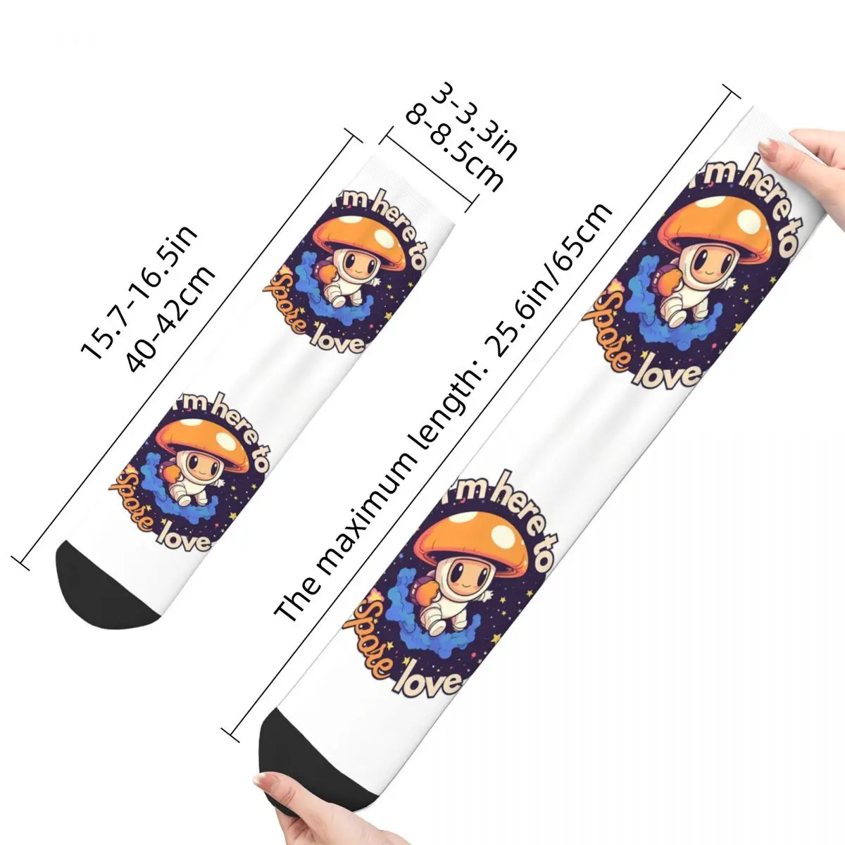 Hip Hop Vintage Space Explorer Crazy Men's Socks Mushroom Unisex Street Style Pattern Printed Funny Novelty Crew Sock Boys Gift