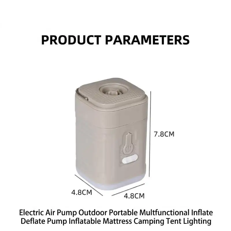 Mini Electric Air Pump with LED Light Compact Inflator Deflator for Inflatable Sofa Swimming Ring Pool Party Outdoor Use