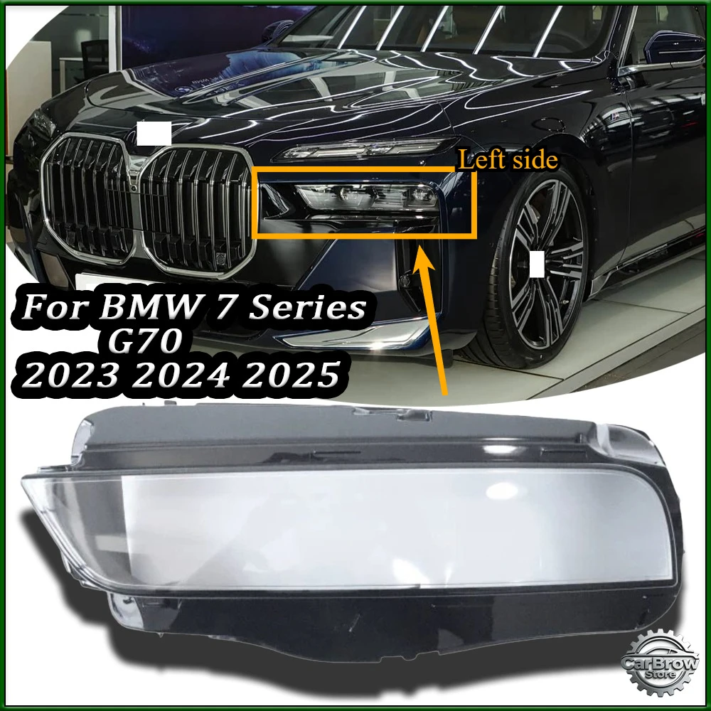 

Headlight Shell Lamp Shade For BMW 7 Series G70 2023 2024 2025 Headlamp Transparent Cover Lampshade Lens Plexiglass
