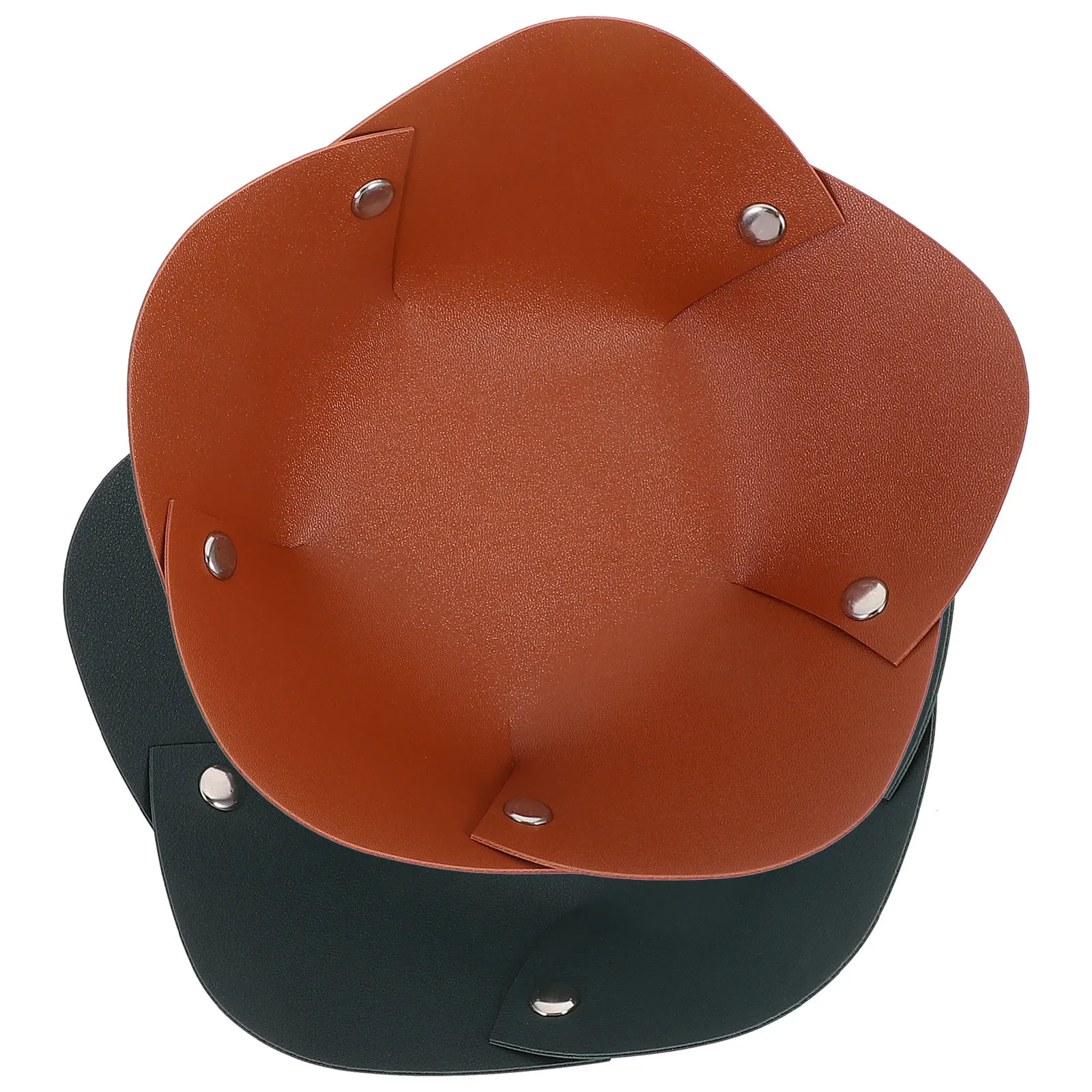 

2Pcs Ring Dish Key Tray Organizer with Ample Storage for Bedroom Office Entryway Stylish Foldable Jewelry Holder