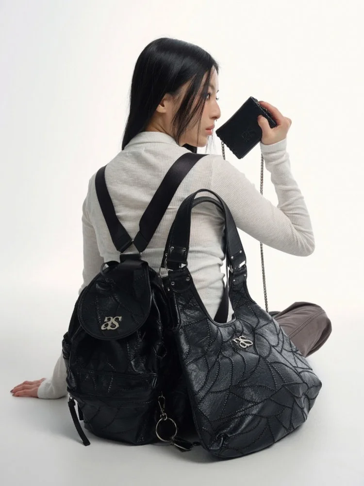 fashionable-large-capacity-diamond-grid-ason-double-shoulder-bag-drawstring-commuter-motorcycle-backpack-versatile-bookbag