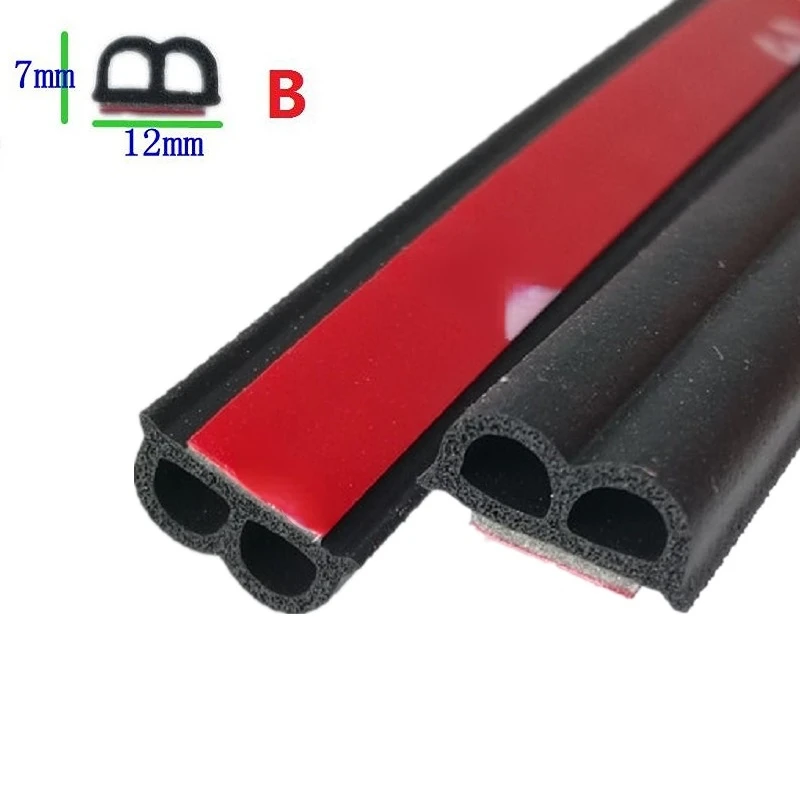 Weatherstrip B Shape  Adhesive Car Door Seal Strips Sticker Noise Sound Insulation Weather Strips Rubber Seals Sealing Strip