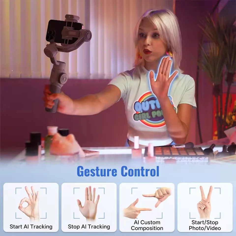 ZHIYUN SMOOTH 5E 3-Axis Smartphone Stabilizer Selfie Stick Ultra-Wide Angle AI Tracking Watch Remote Gesture Control Gimbal