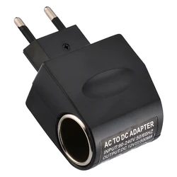 자동차 소켓이 있는 AC 어댑터, 자동차 충전기, EU 플러그, 220V AC에서 12V DC, 자동차 전자 장치, 가정용 플러그, EU