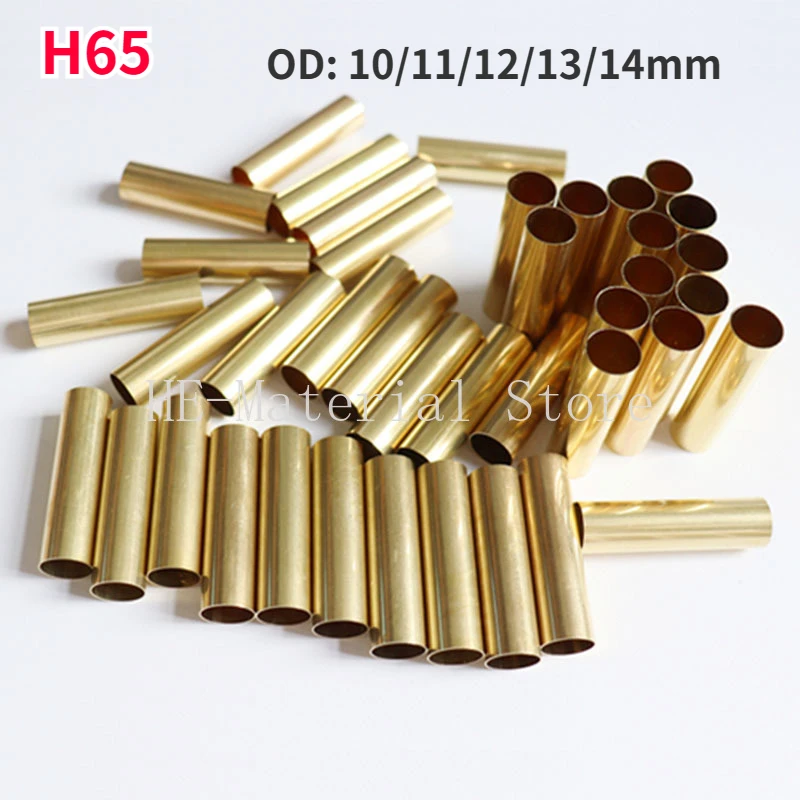 1Pcs Length 100mm H65 Brass Tube Capillary Tube OD 10/11/12/13/14mm Hollow Copper Pipe ID 5/6/7/8/9/9.5/10/11/12/13mm