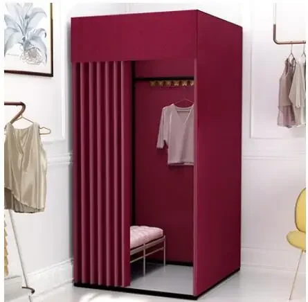 Clothing store mobile fitting room door curtain shopping mall temporary activities simple changing room track portable