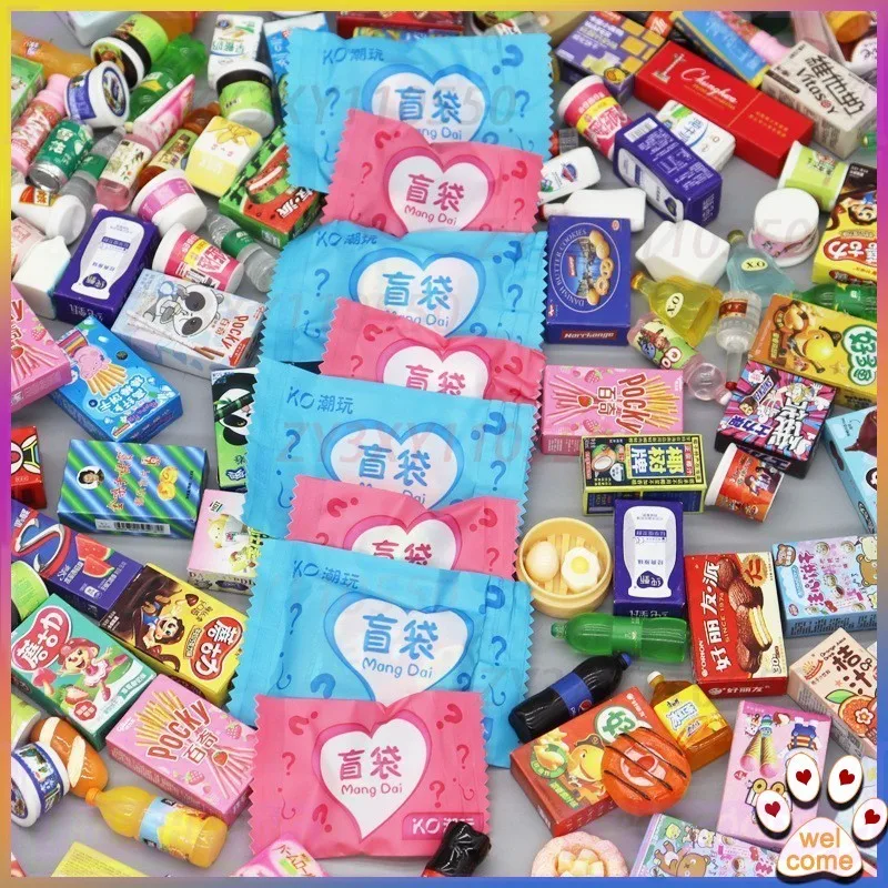 

Новая мини-бутылка, еда, мультяшная миниатюрная сумка для закусок, слепая сумка, мини-игрушечные украшения, мини-супермаркет, миниатюрные игрушки для закусок, украшения, подарки