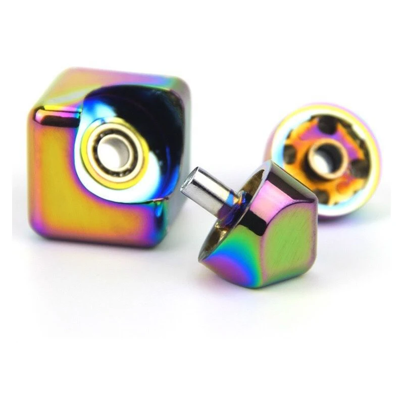 Square Decompression Spinning Top Dice Antistress Toys Metal Fidget Spinner ADHD Autism Brinquedos Para Alívio Do Estresse