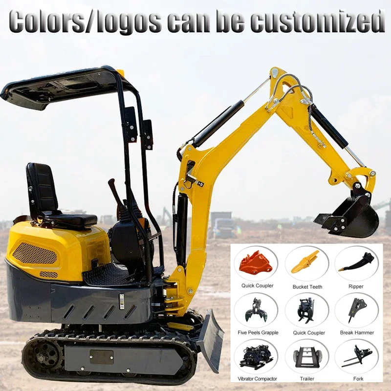 

1800kg Factory Customized 1.2Ton Mini Excavator Cheap Agricultural Motorcycle Farm Equipment Mini Digger Tiller Backhoe Loader