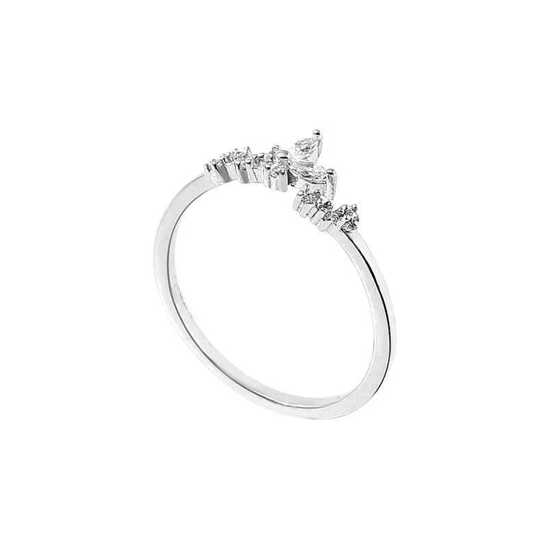 Exquisite Shiny 925 Sterling Silver Opening Adjustable Irregular Butterfly Wing Zircon Ring for Woman Personalized Jewelry Gifts gallery 4